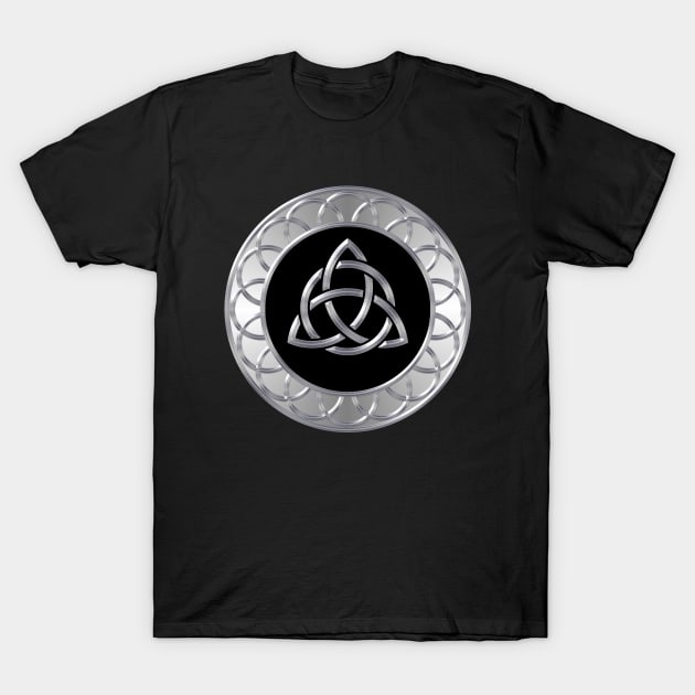 Triquetra Medallion T-Shirt by Dark Night Designs